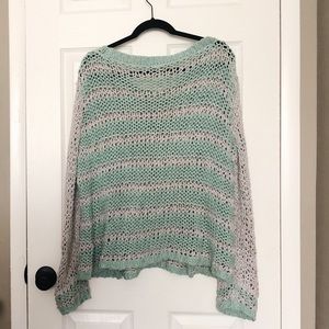 ‘Provence’ Stripe Open Knit Pullover